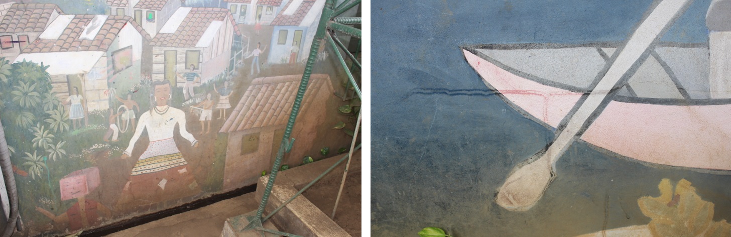 Humedad de obra en
los murales.