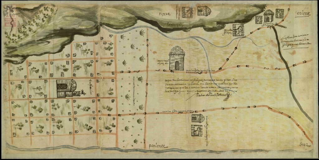 Plano de Tochimilco en 1594
