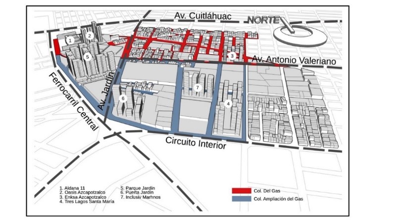 Proyectos de
vivienda vertical de nivel residencial y el contexto de las colonias Del Gas y
Ampliación del Gas, alcaldía Azcapotzalco, Ciudad de México.
