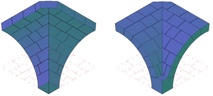 Extrusión preliminar del cuadrante de la bóveda.