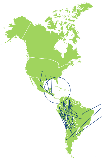 Flujos migratorios del Caribe, Centroamérica y Suramérica