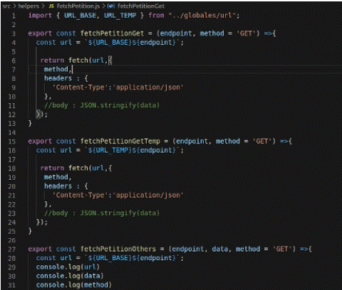 Métodos GET’s para consumir servicios de las API’s.