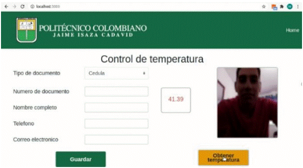 Control del acceso
basado en la temperatura en este caso NO puede acceder.