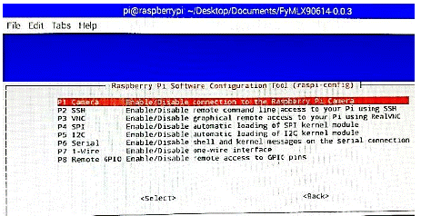 Habilitar interfaces de la Pi Camera y i2c