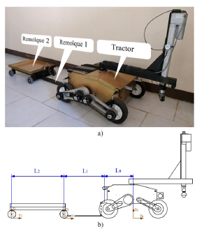 Robot Lázaro con remolques acoplados