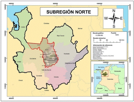 Subregión
norte del departamento de Antioquia.