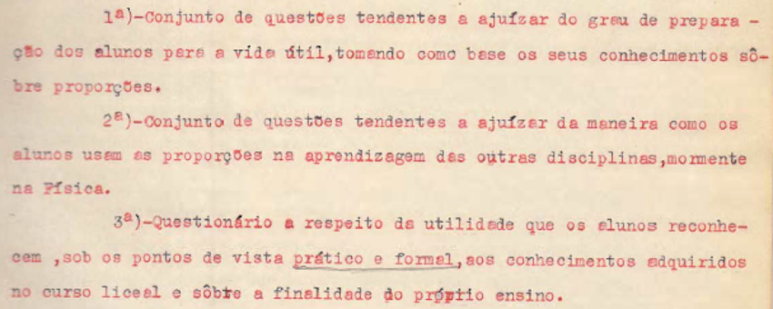 Partes da experiência de Lopes.