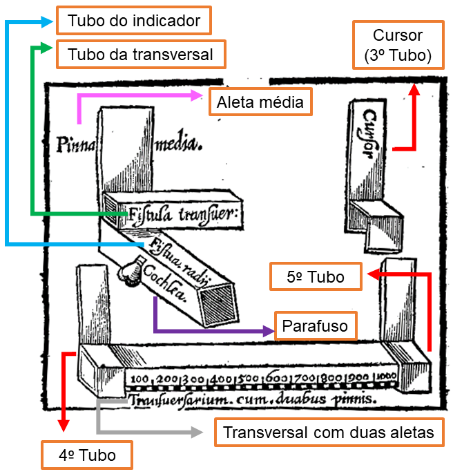 Principais partes do
báculo de Petrus Ramus