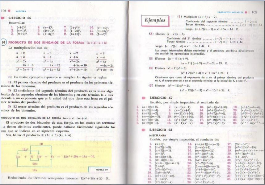  Ejercicios de álgebra
