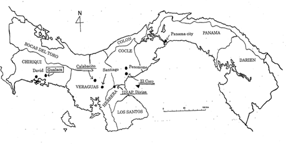 Sitio de la Finca Experimental de El Coco en el Subcentro Pacifico Marciaga del IDIAP en la Provincia de Cocl&eacute; Fuente Dibujo por el Dr Tomita 2009