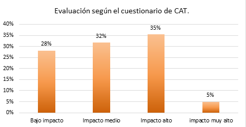 Evaluación según
el cuestionario de CAT.