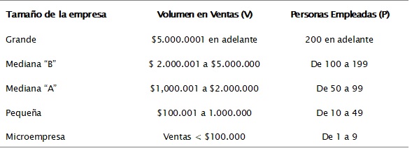 Tamaño de la empresas en el eciadir