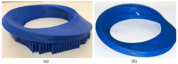 Faixa de Möbius impressa em PLA azul.