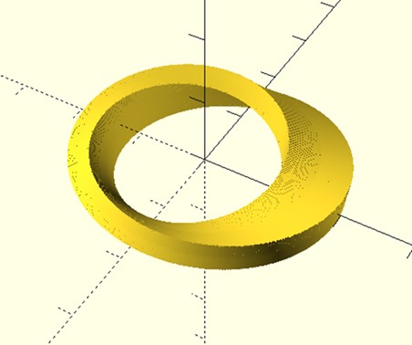 Modelo 3D da Faixa de Möbius - OpenSCAD.