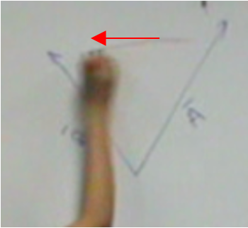 Señalamiento de la Estudiante 1 de lo que considera es el resultado de restar los
vectores 𝐴� − B