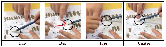 Conteo realizado por Allison, Brenda y Luisa de las cuatro primeras ovejas
que conforman al cuarto grupo.