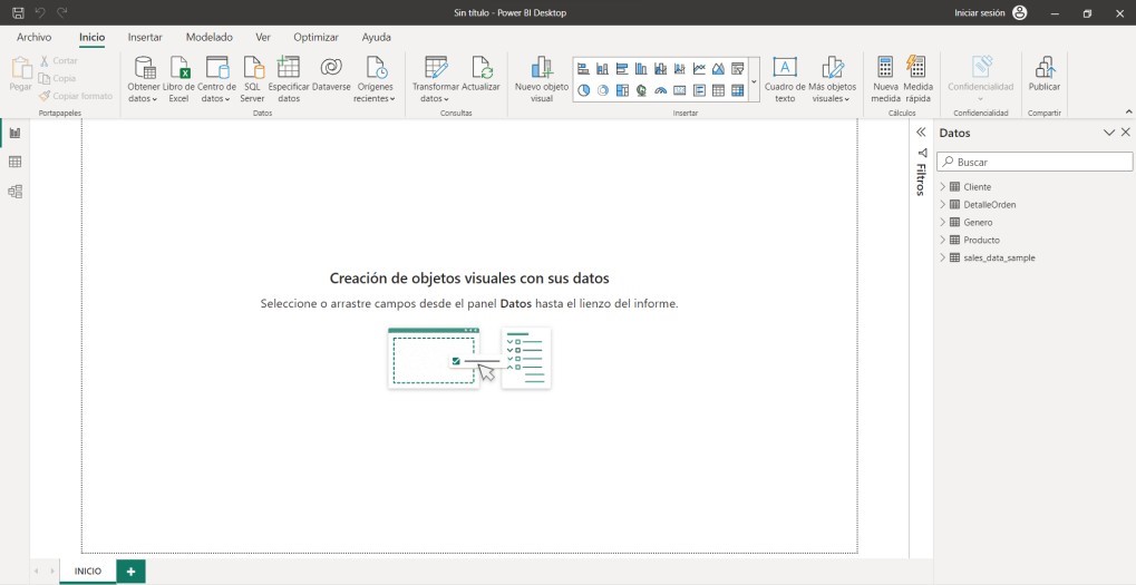 Previsualización del programa Power Bi