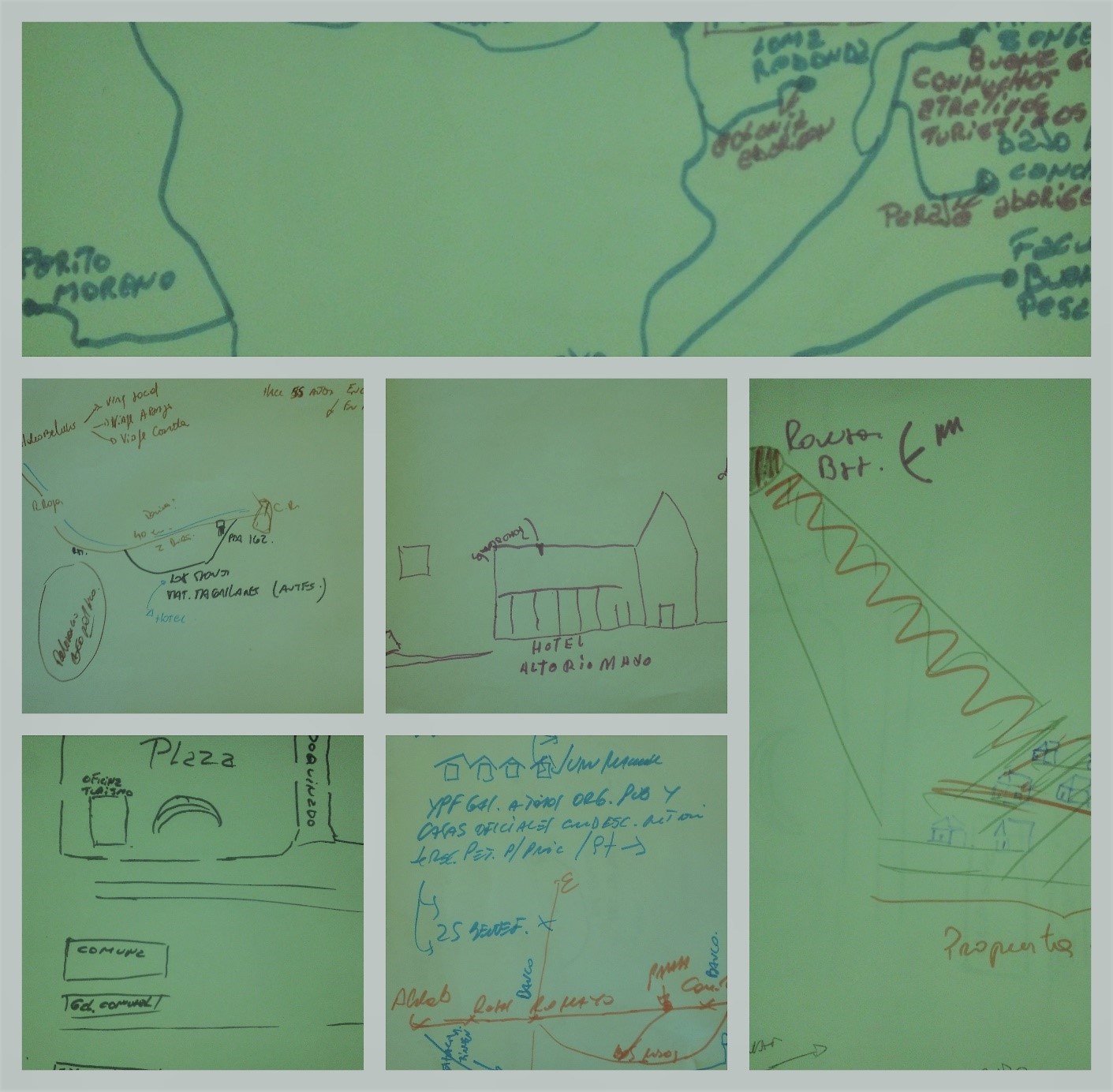 Serie de sociocartogramas producidos con los entrevistados