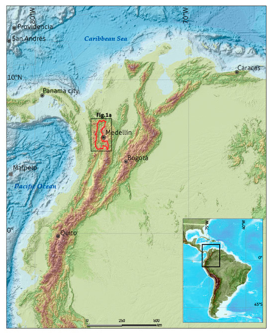 Delimitation of the study area and geological units present