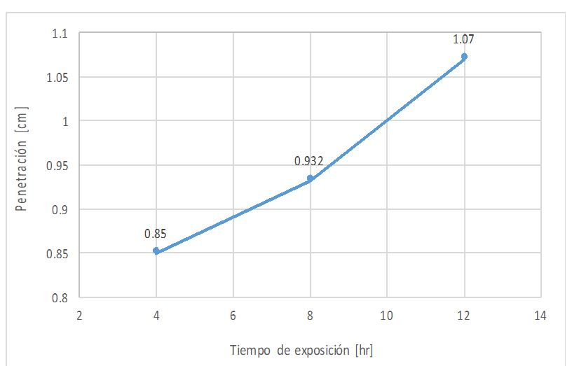 Figura
10: Gráfica de carbonatación de tabicones prototipo