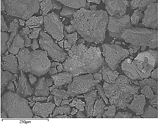 Figura 2. Micrografías de a) Polvos no magnéticos
y b) Polvos magnéticos.
