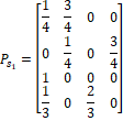 Matriz de probabilidades
para la secuencia s1