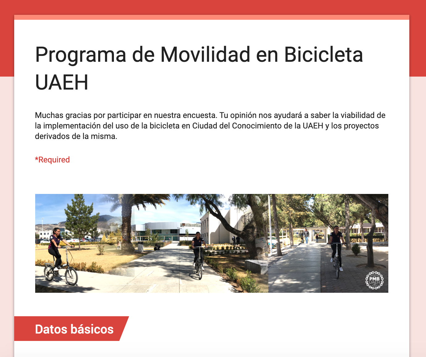Figura 4: Portada de la encuesta
online. 