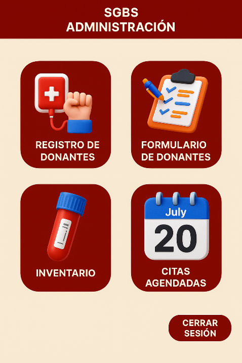 Interfaz de administrador y los m&oacute;dulos del prototipo SGBS