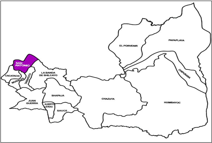 Distrito de San Antonio de Cumbaza ubicado en la provincia de San Martín