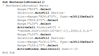 Procedimiento
que permite aplicar el método de Montecarlo usando la distribución de
probabilidad binomial.