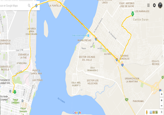 Mapa de ruta de los taxis