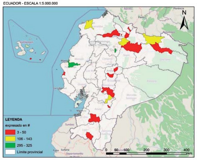 Mapa de concentración de prestadores de servicios