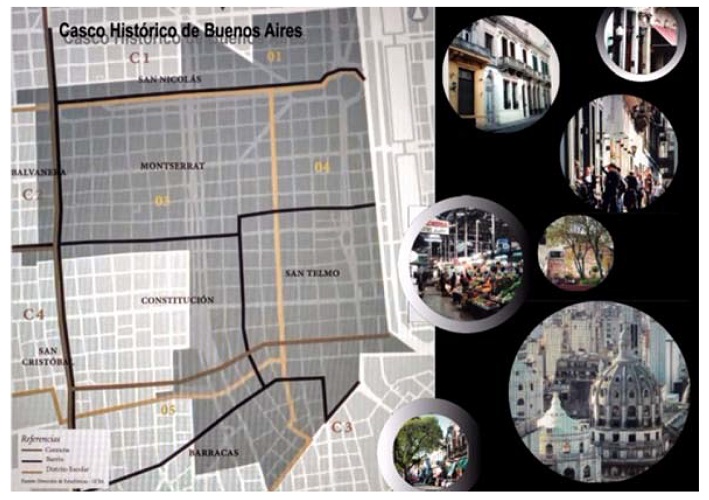 Delimitación del centro histórico de Buenos Aires