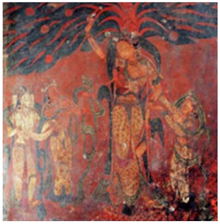 Murales en el Lhakhang Marpo (el Templo Rojo) de Tholing, finales del siglo XV