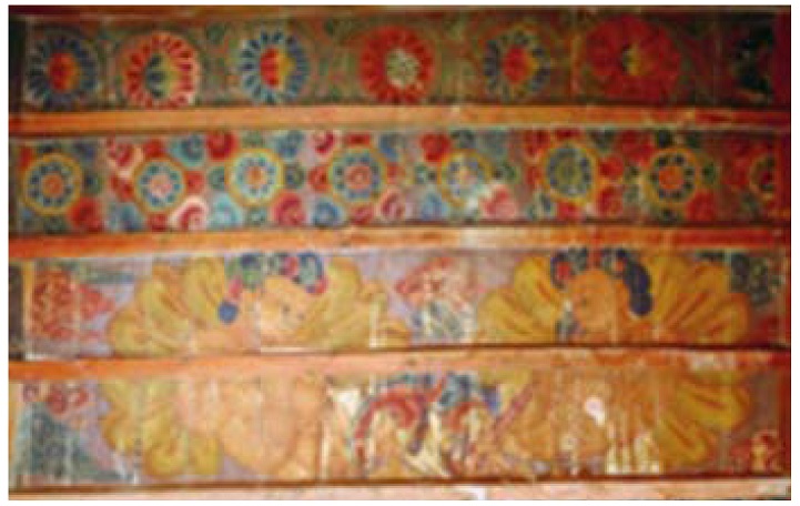 Decoración de los techos del Lhakhang Marpo (el Templo Rojo), finales del siglo XV