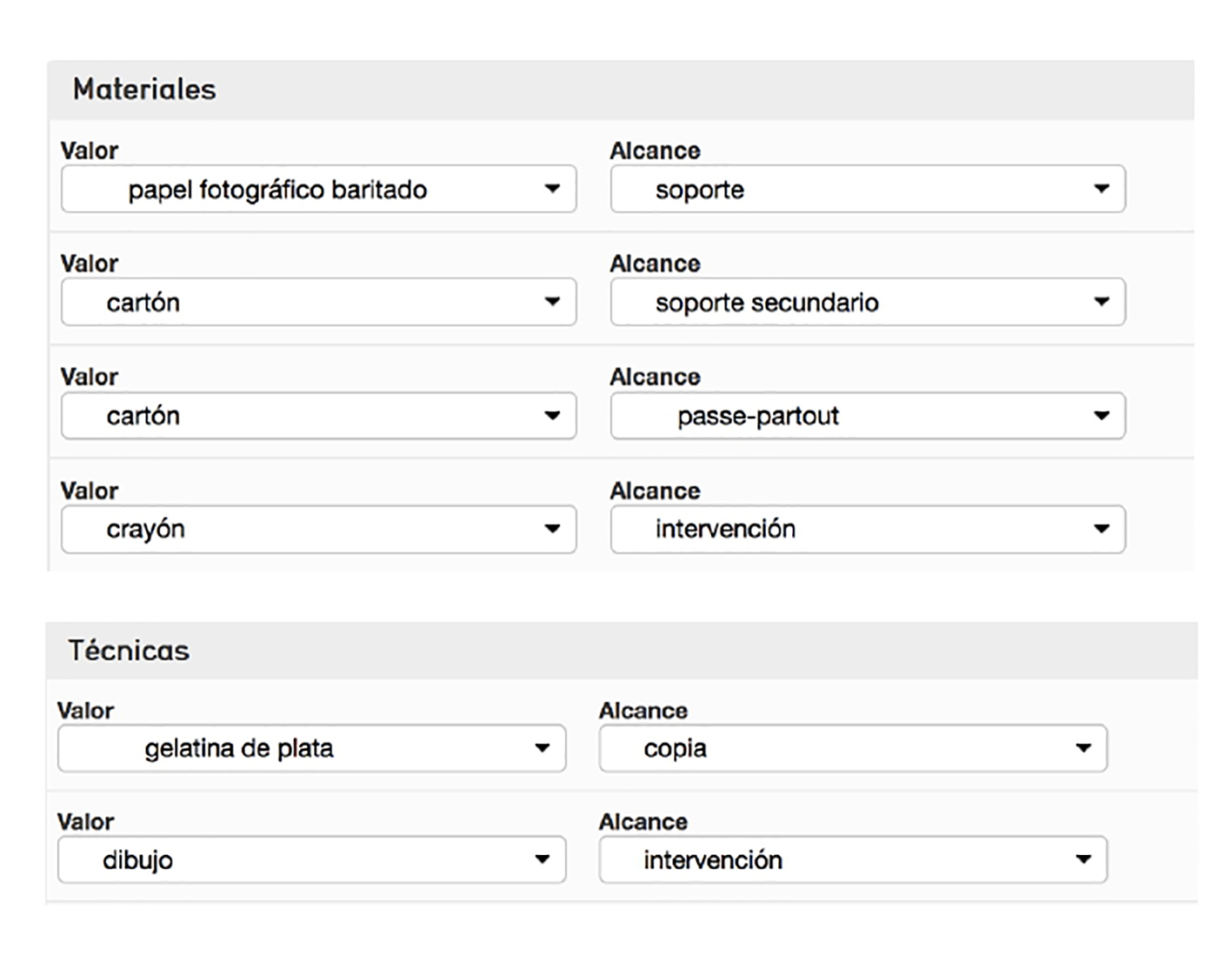 Ejemplo de uso Materiales y T&eacute;cnicas