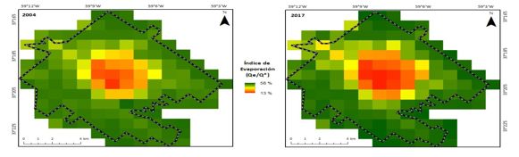&Iacute;ndice de evaporaci&oacute;n en la ciudad de
Tandil, 2004 &ndash; 2017.