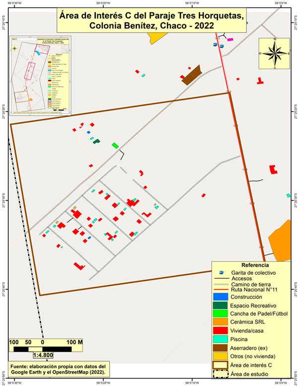 &Aacute;rea de inter&eacute;s C del Paraje Tres Horquetas, Chaco. A&ntilde;o 2002.