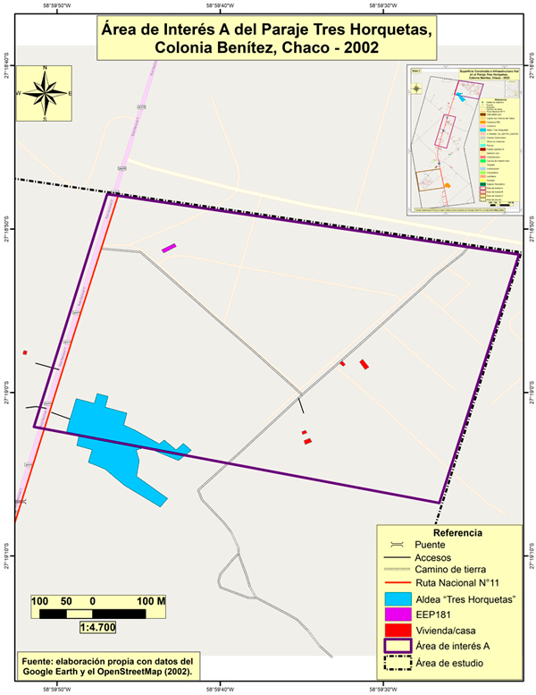&Aacute;rea de Inter&eacute;s A del Paraje Tres Horquetas, Chaco. A&ntilde;o 2002.