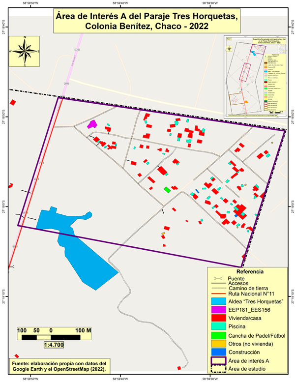 &Aacute;rea de Inter&eacute;s A del Paraje Tres Horquetas, Chaco. A&ntilde;o 2022.