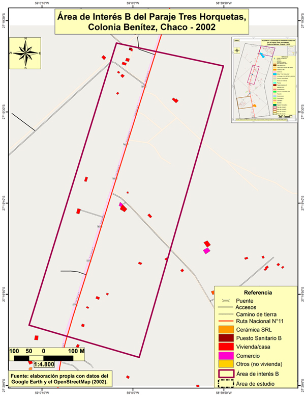 &Aacute;rea de Inter&eacute;s B del Paraje Tres Horquetas, Chaco. A&ntilde;o 2002.