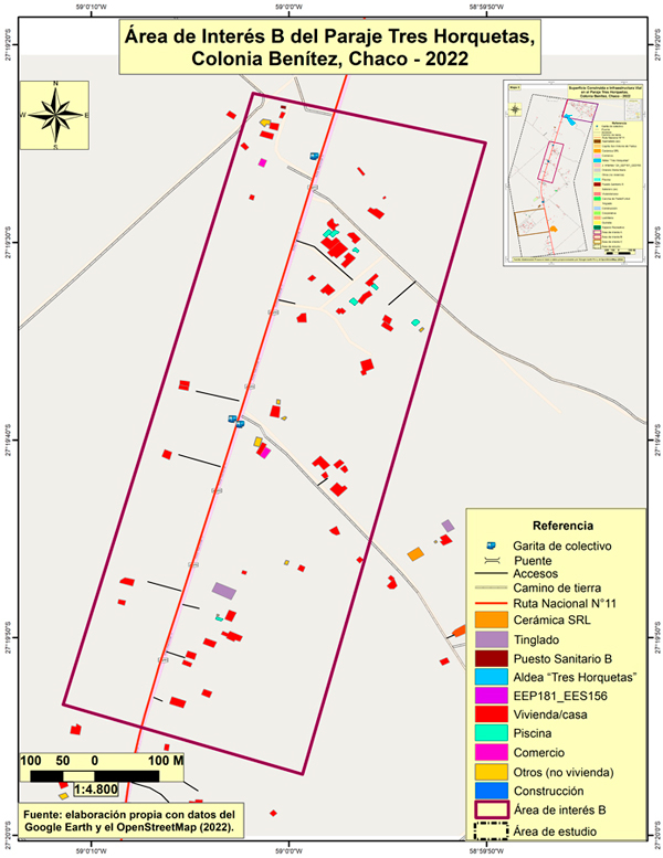 &Aacute;rea de Inter&eacute;s B del Paraje Tres Horquetas, Chaco. A&ntilde;o 2022.