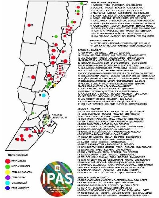 Comunidades indígenas registradas por el IPAS