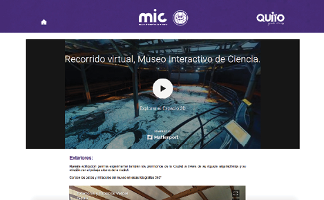Captura de pantalla
página de recorrido virtual