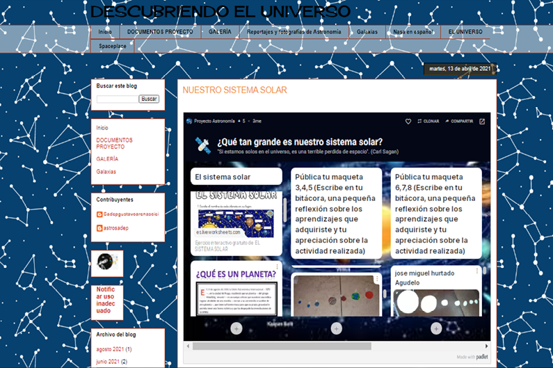  Blog “Descubriendo el Universo”