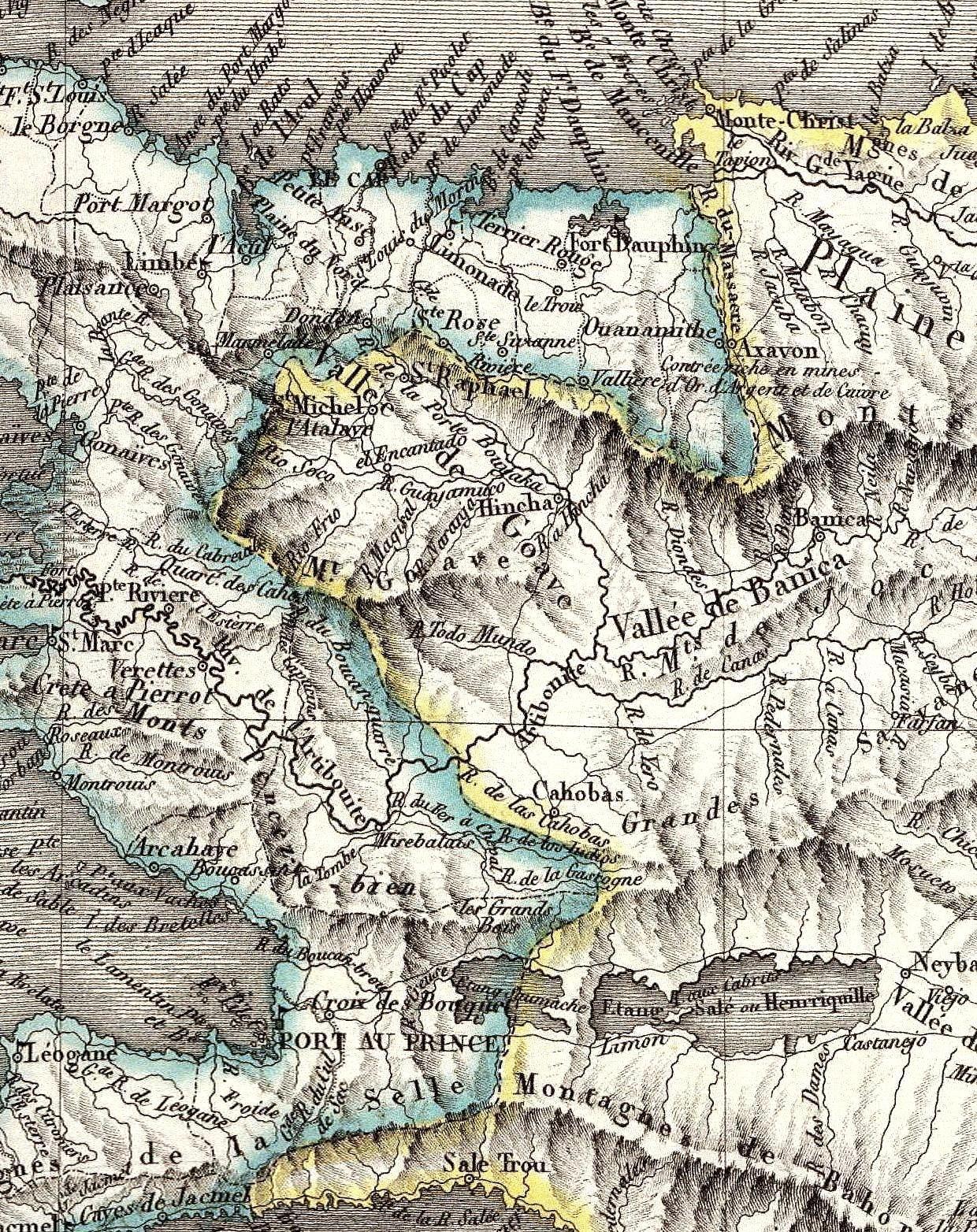 Mapa de la
Frontera entre Saint-Domingue y Santo Domingo