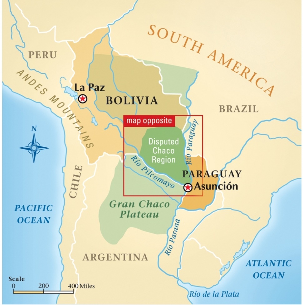 Mapa de la región
del Chaco, 1932