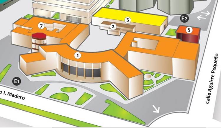 Croquis actualizado de la facultad donde se observa la
fidelidad al diseño de 1952