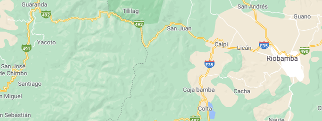 Ubicación geográfica de la laguna Colta. Provincia del Chimborazo. Ecuador