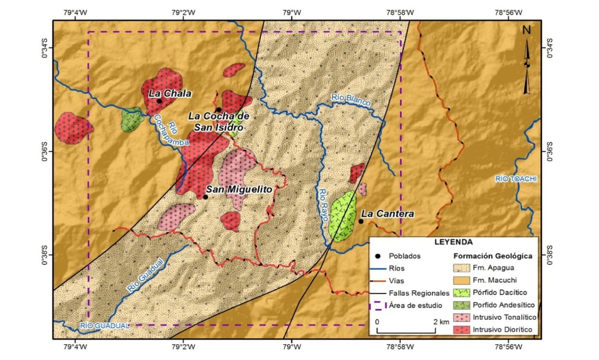 Mapa de geológico
del área de estudio.